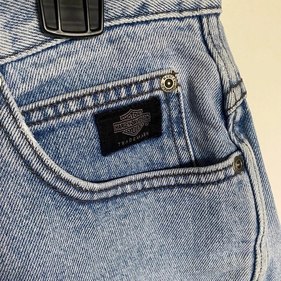 Vintage Denim Harley Davidson Biker Shorts - size 10 - Picture 2 of 8